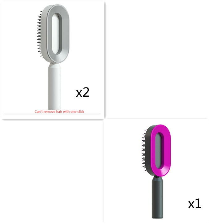 Self-Cleaning Hair Brush – Anti-Static, Scalp Massage & Easy Detangling