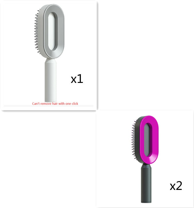 Self-Cleaning Hair Brush – Anti-Static, Scalp Massage & Easy Detangling