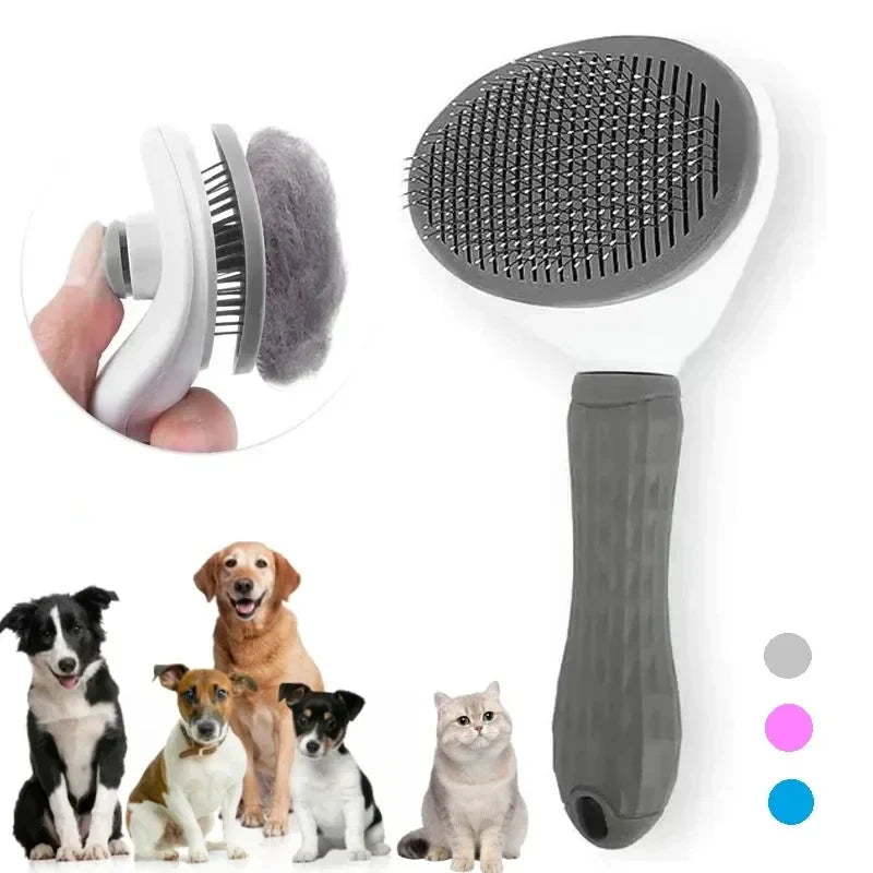 Self-Cleaning Pet Brush – Hair Remover & Grooming Tool for Dogs & Cats - The Little Market Shop