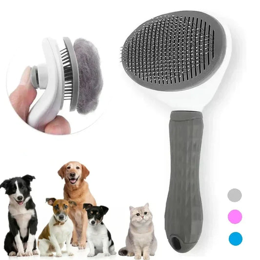 Self-Cleaning Pet Brush – Hair Remover & Grooming Tool for Dogs & Cats - The Little Market Shop