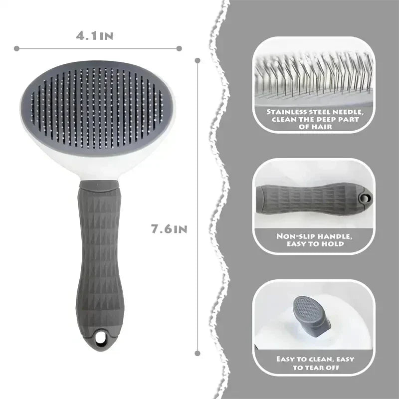 Self-Cleaning Pet Brush – Hair Remover & Grooming Tool for Dogs & Cats - The Little Market Shop