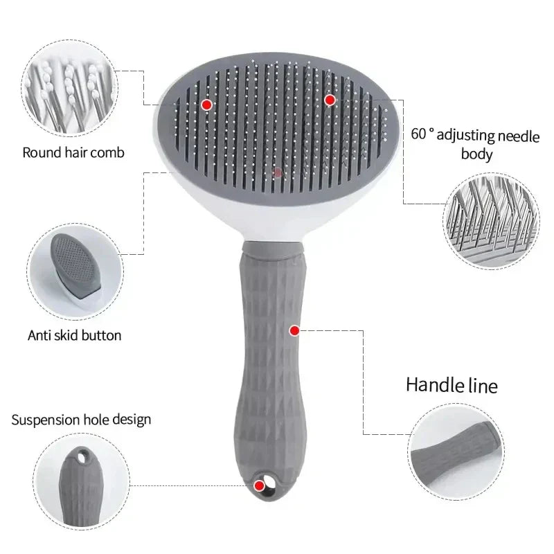 Self-Cleaning Pet Brush – Hair Remover & Grooming Tool for Dogs & Cats - The Little Market Shop