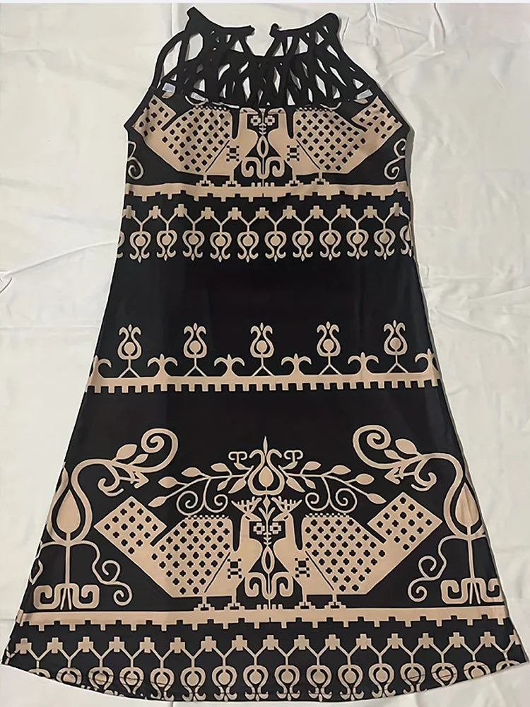 Elegant Vintage-Inspired Sexy Halter-Neck Dress Perfect for Spring & Summer Parties - The Little Market Shop