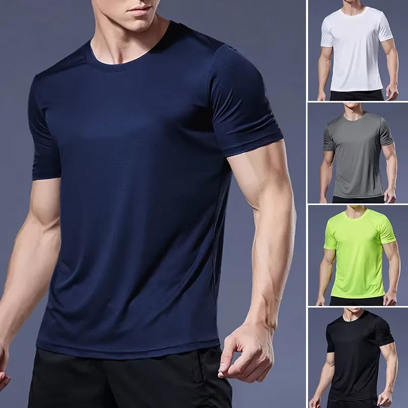 Men’s Breathable Quick-Dry Sports T-Shirt – Lightweight Short Sleeve Gym & Fitness Top - The Little Market Shop