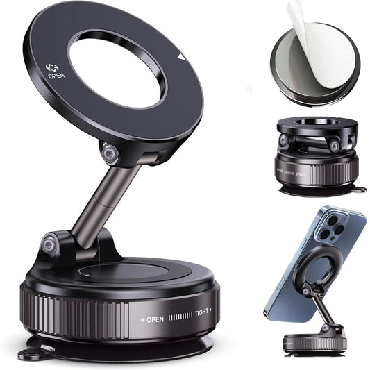 Magnetic Foldable Phone Stand & Car Mount – Compact MagSafe Grip Anywhere