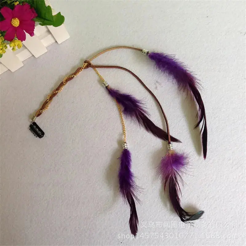 Boho Elegance Unleashed: Embrace Festival Vibes with our Bohemian Feather Hairband - The Little Market Shop