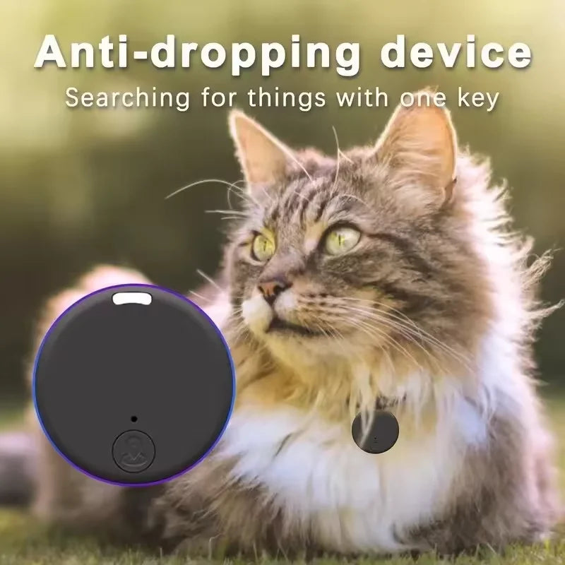 Bluetooth GPS tracker for pets and wallets on cat with anti-lost device