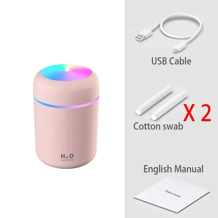 300ml Portable Mini USB Aroma Diffuser - Ideal for Bedroom, Home, Car & Office Atmosphere Enhancement! - The Little Market Shop