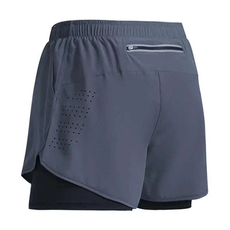 Men's Elite 2-in-1 Workout Shorts – Quick-Dry Running, Gym & Training Performance