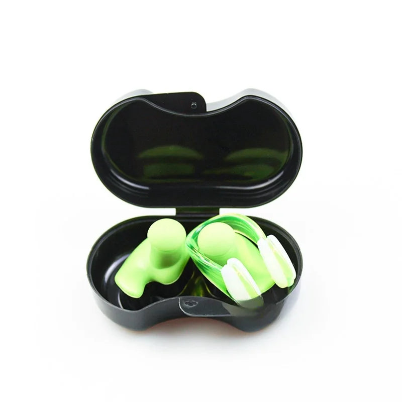 Silicone Swimming Earplugs with Nose Clip – Waterproof & Reusable Set