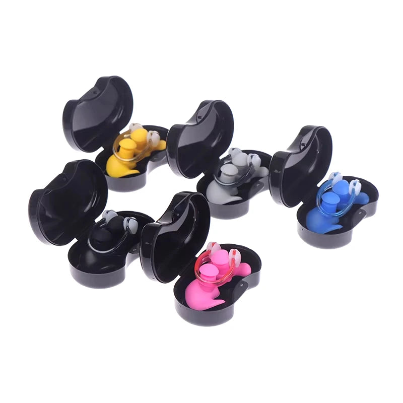 Silicone Swimming Earplugs with Nose Clip – Waterproof & Reusable Set