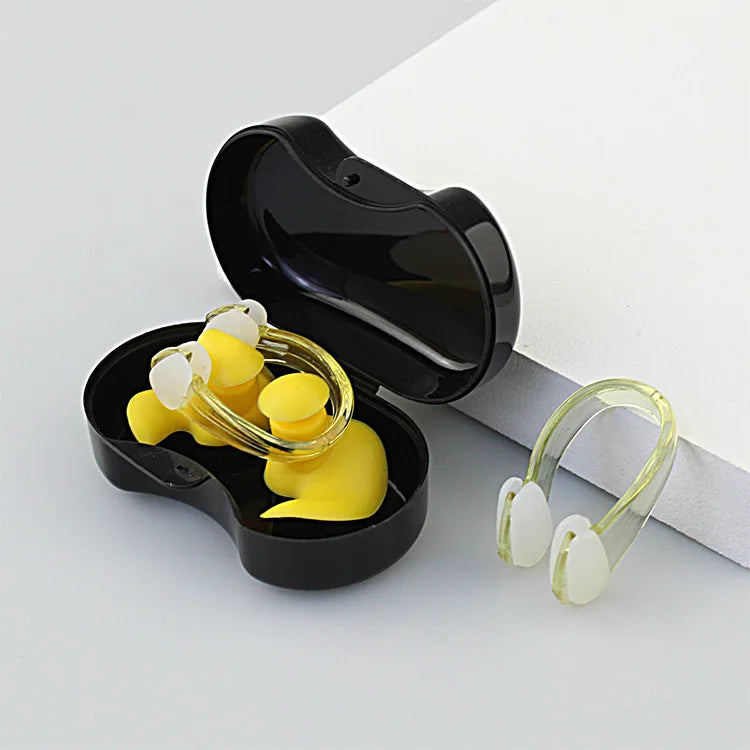 Silicone Swimming Earplugs with Nose Clip – Waterproof & Reusable Set