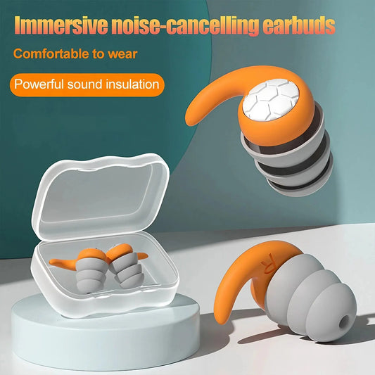Soft Silicone Noise-Canceling Earplugs - Waterproof, Comfortable Fit for Sleep & Swimming - The Little Market Shop