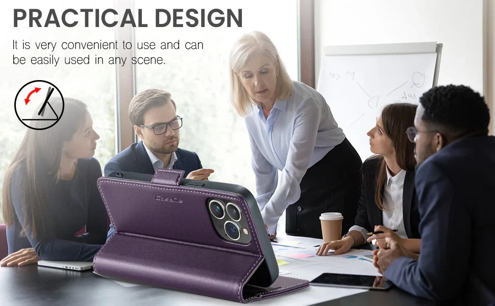 Stylish Leather iPhone Wallet Case with Card Holder – All Models Covered - The Little Market Shop