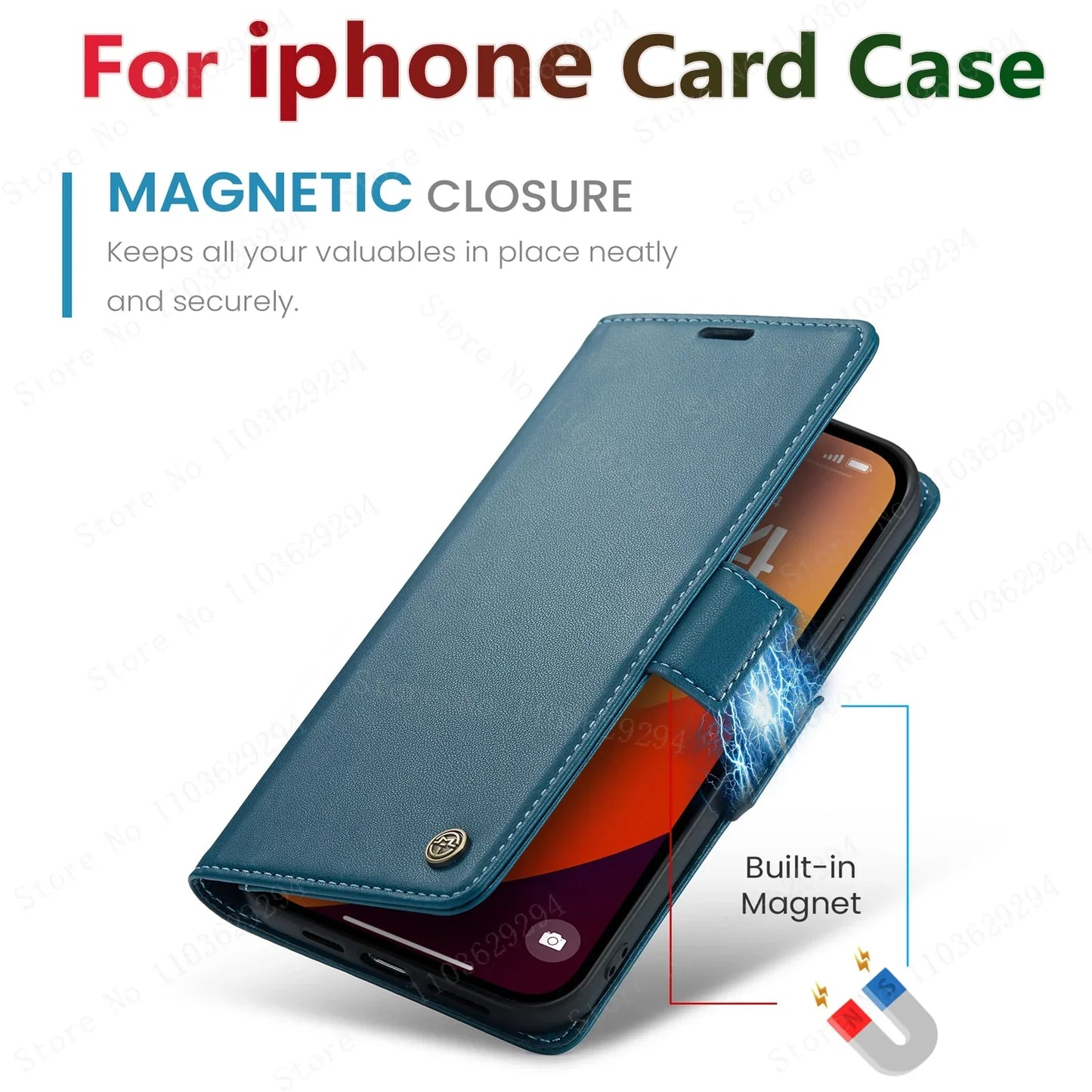 Stylish Leather iPhone Wallet Case with Card Holder – All Models Covered - The Little Market Shop