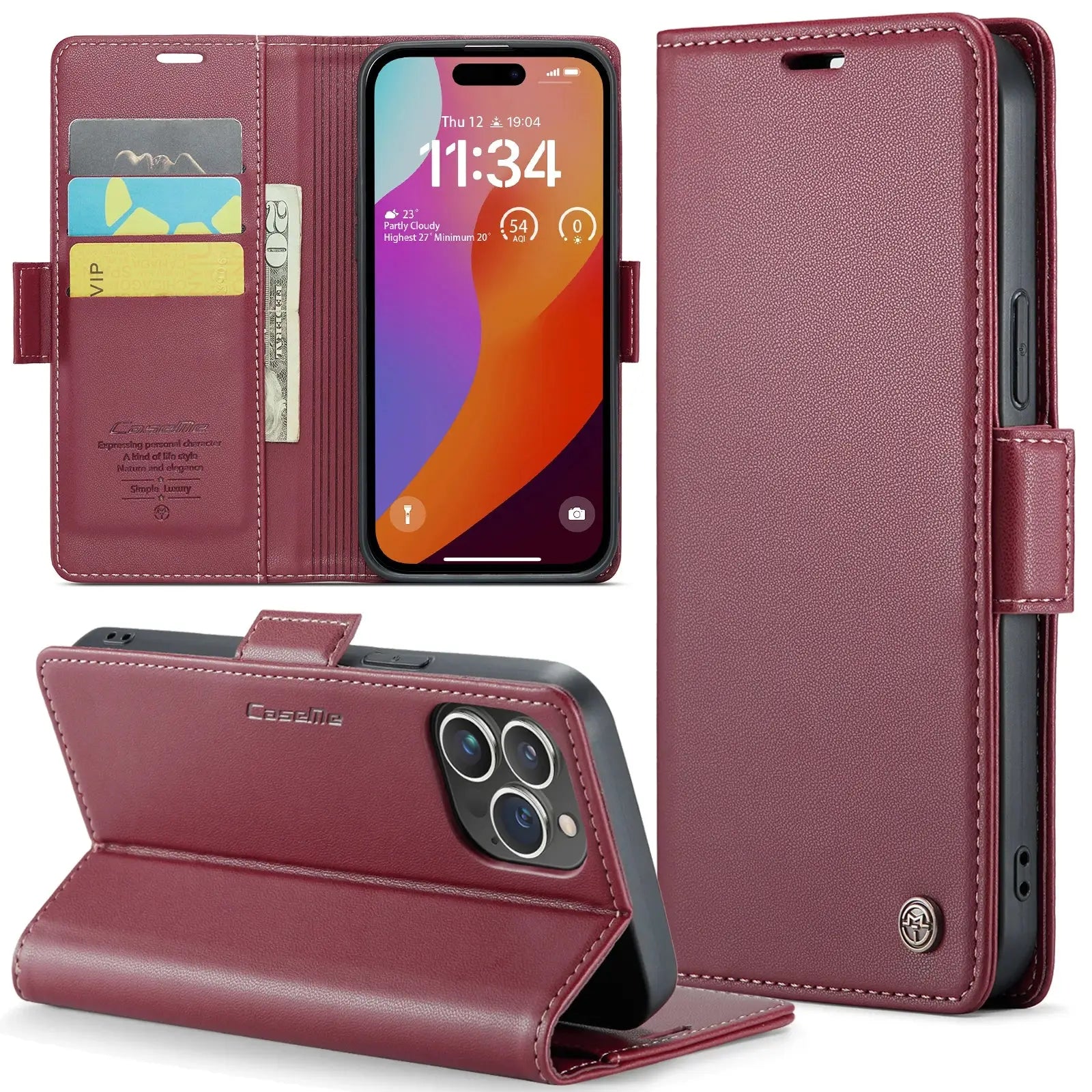 Stylish Leather iPhone Wallet Case with Card Holder – All Models Covered - The Little Market Shop