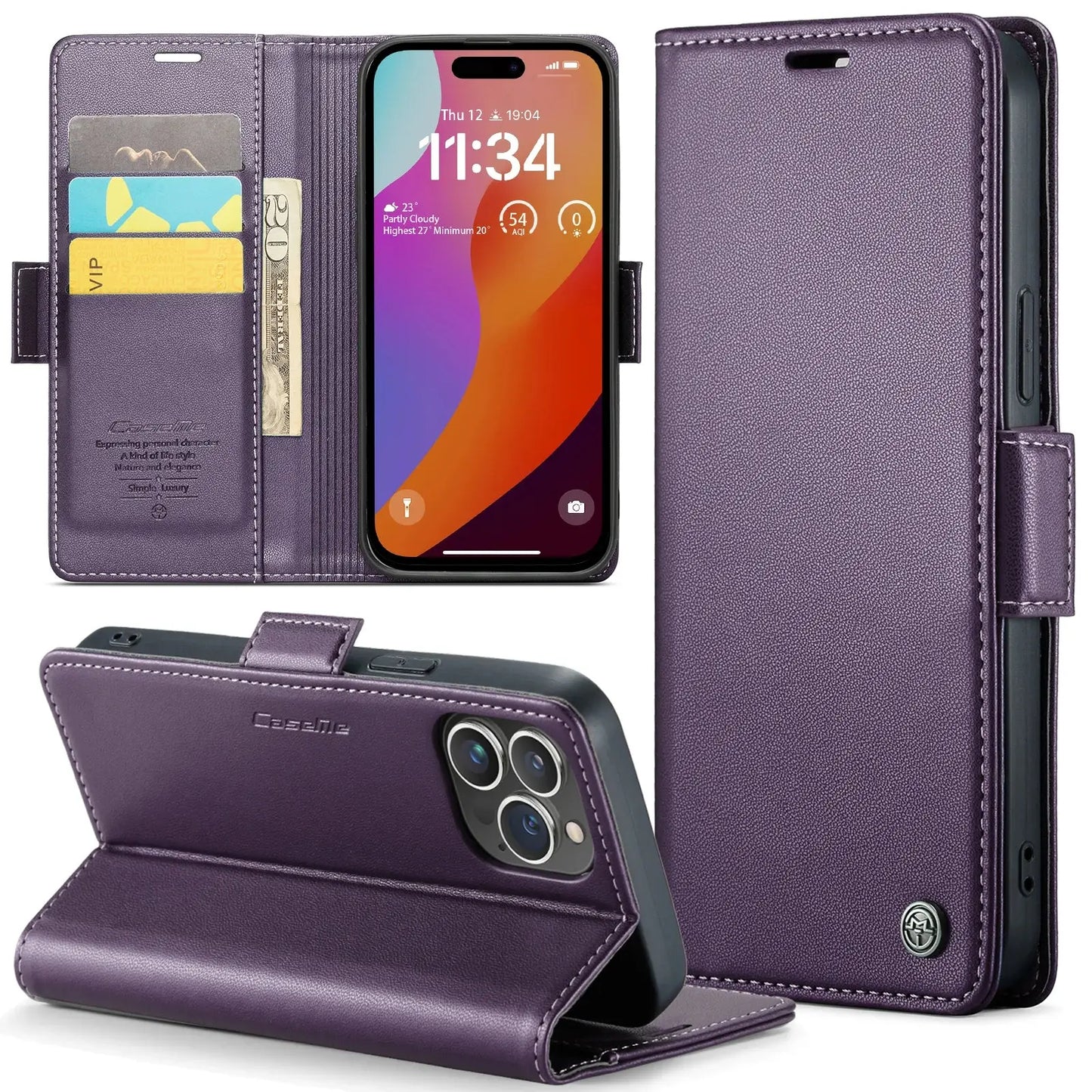 Stylish Leather iPhone Wallet Case with Card Holder – All Models Covered - The Little Market Shop