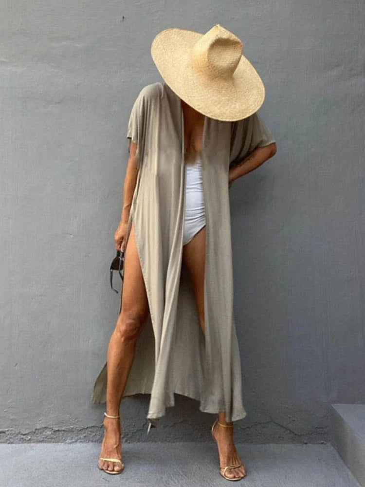 Swimsuit Cover Up Kimono Dress – Summer Beach Tunic Wrap for Women - The Little Market Shop