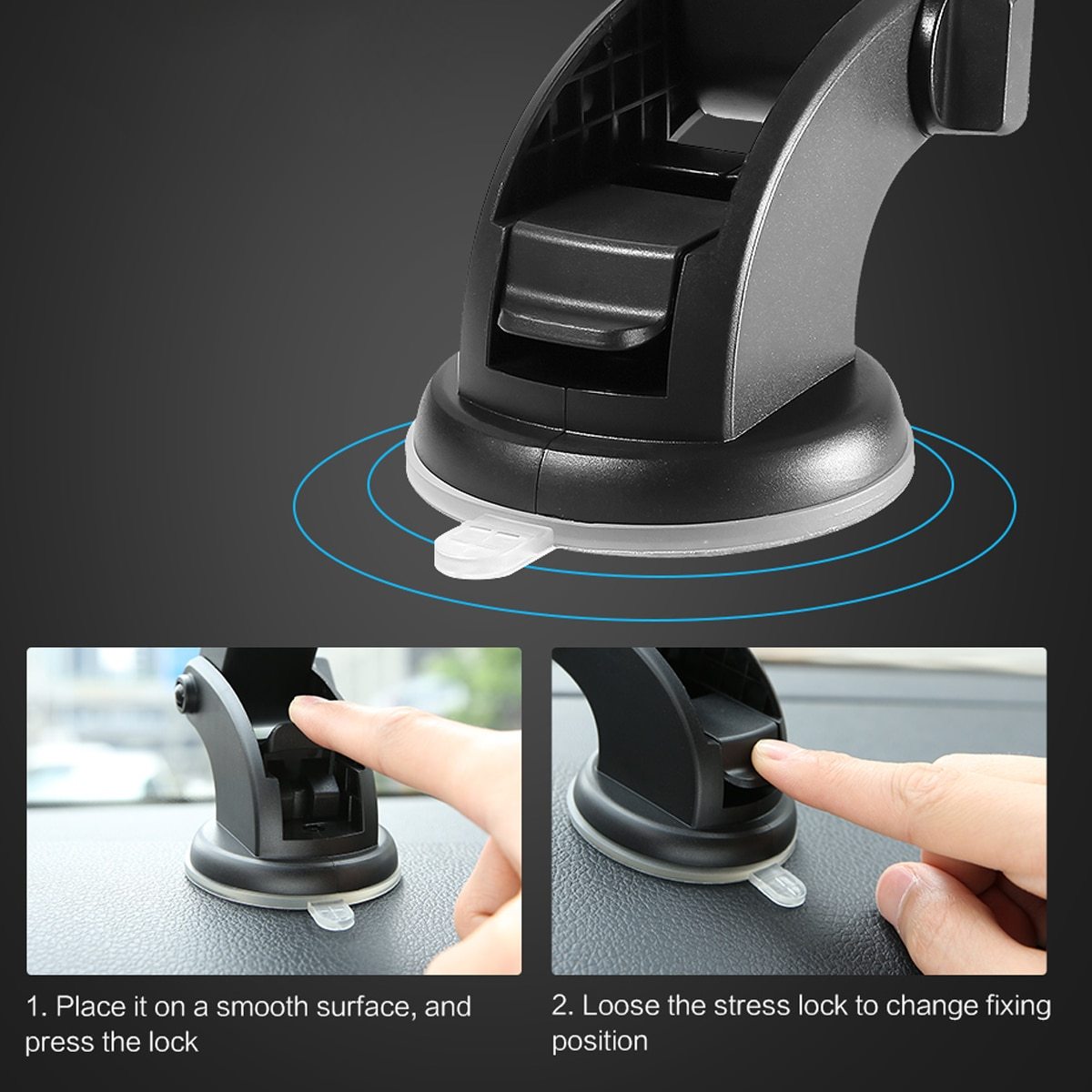 Telescopic Car Phone Holder – Strong Suction Dashboard Mount for Safe, Hands-Free Driving