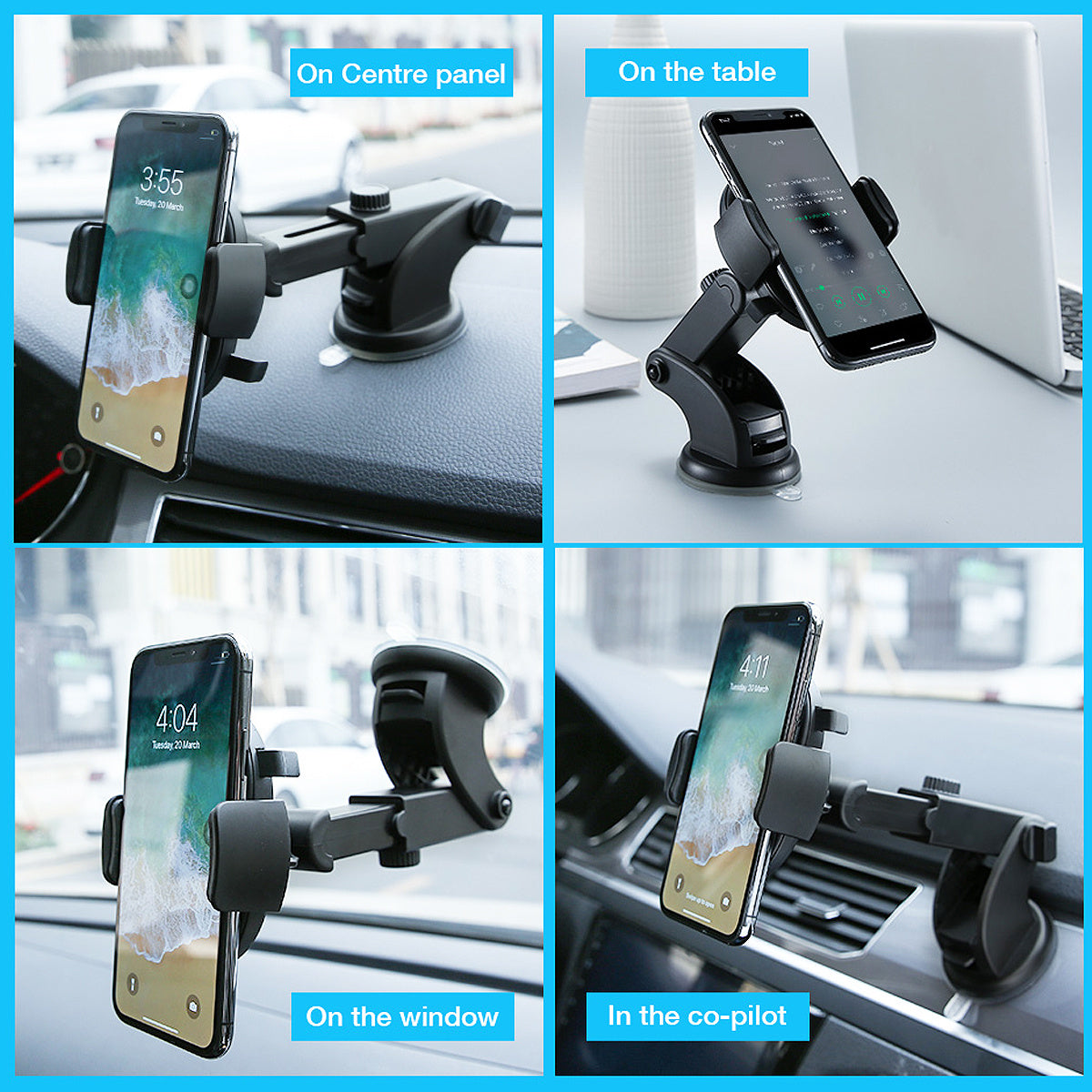 Telescopic Car Phone Holder – Strong Suction Dashboard Mount for Safe, Hands-Free Driving