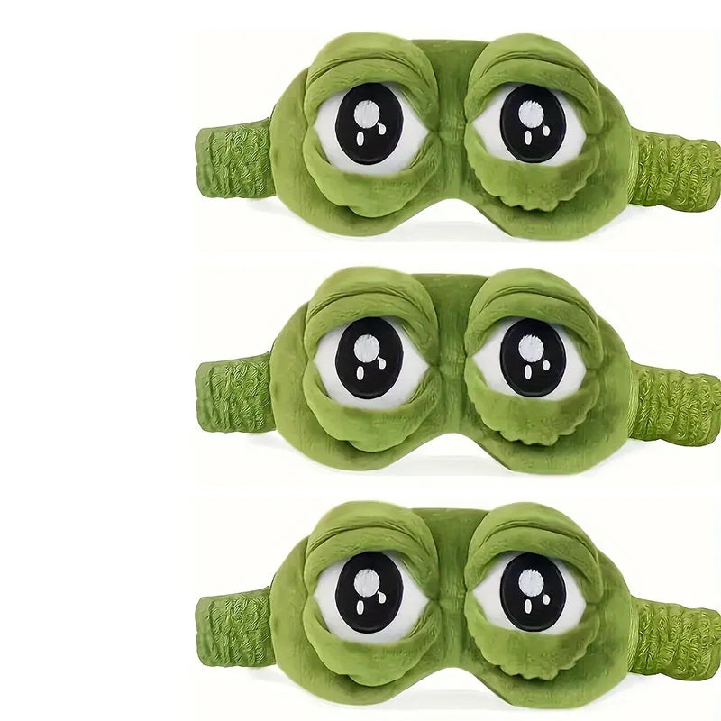 3D Cute Frog Sleep Eye Mask – Soft Comfortable Eye Cover for Travel, Office & Stress Relief - The Little Market Shop