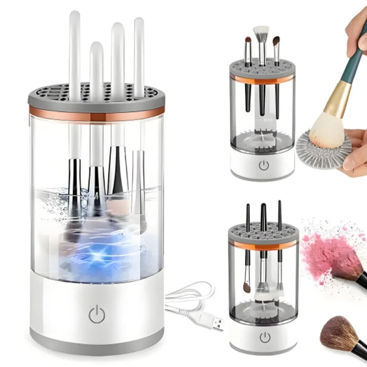 USB Electric 3-in-1 Makeup Brush Cleaner & Dryer with Rack - The Little Market Shop