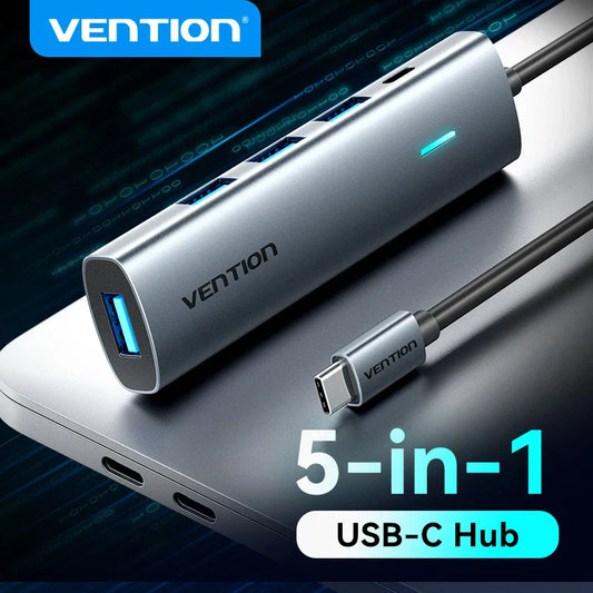Vention USB C Hub 4-Port Adapter – High-Speed USB 3.0 for MacBook & More - The Little Market Shop