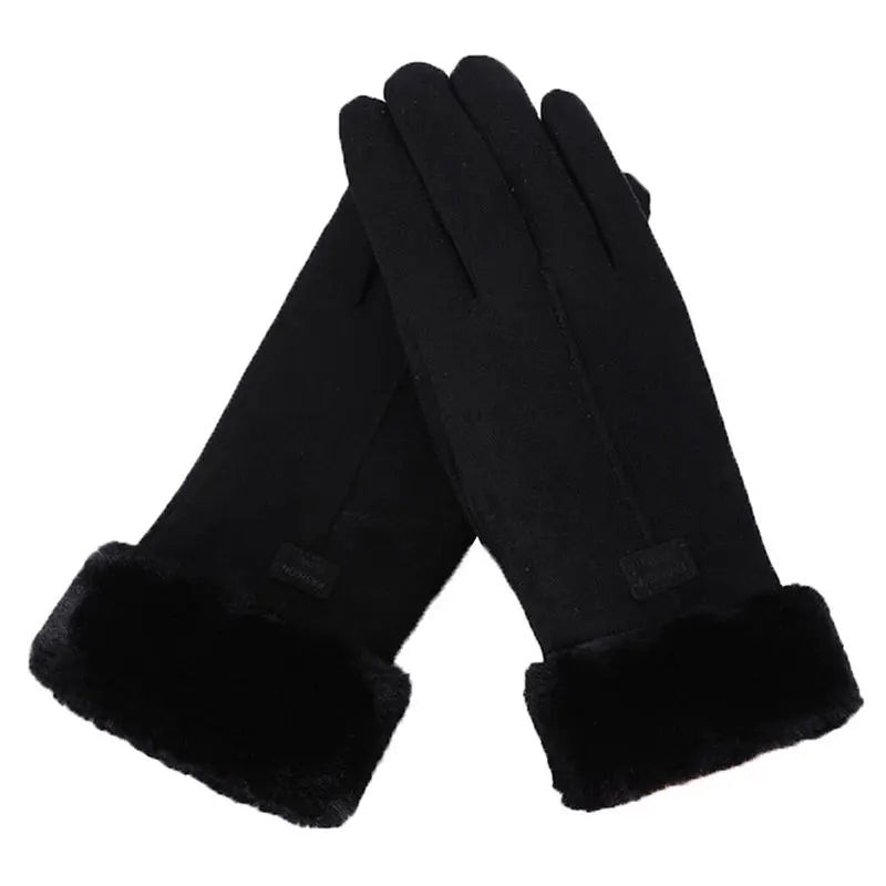 Warm Furry Winter Gloves for Women – Touchscreen Mittens, Full Finger Fit - The Little Market Shop