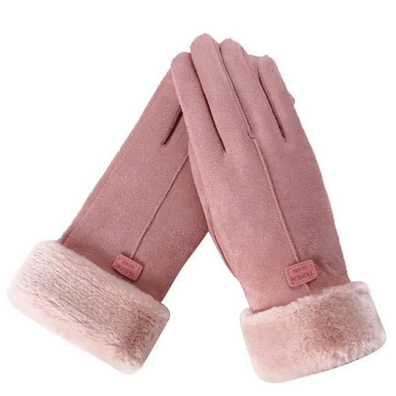 Warm Furry Winter Gloves for Women – Touchscreen Mittens, Full Finger Fit - The Little Market Shop