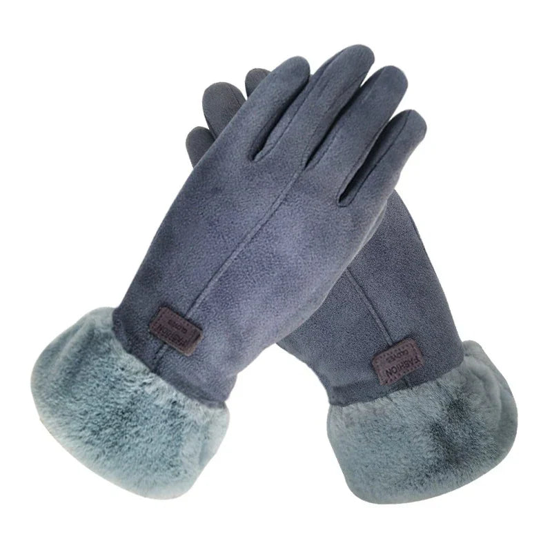 Warm Furry Winter Gloves for Women – Touchscreen Mittens, Full Finger Fit - The Little Market Shop