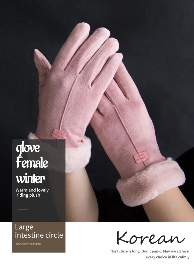 Warm Furry Winter Gloves for Women – Touchscreen Mittens, Full Finger Fit - The Little Market Shop