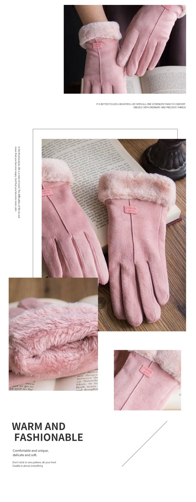 Warm Furry Winter Gloves for Women – Touchscreen Mittens, Full Finger Fit - The Little Market Shop