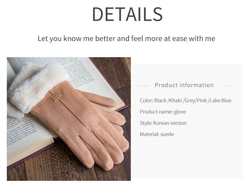 Warm Furry Winter Gloves for Women – Touchscreen Mittens, Full Finger Fit - The Little Market Shop