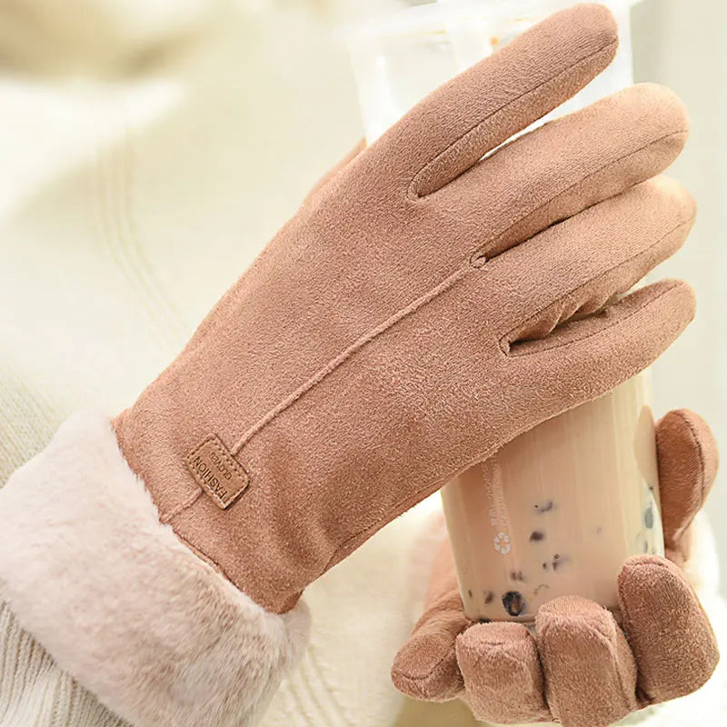 Warm Furry Winter Gloves for Women – Touchscreen Mittens, Full Finger Fit - The Little Market Shop