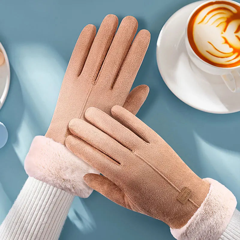 Warm Furry Winter Gloves for Women – Touchscreen Mittens, Full Finger Fit - The Little Market Shop