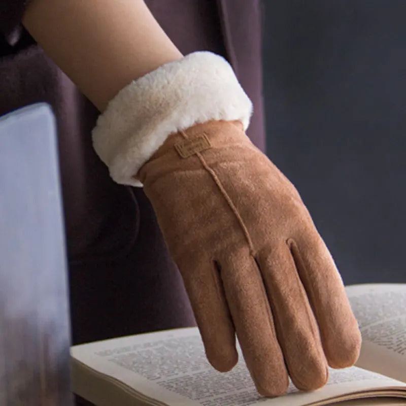 Warm Furry Winter Gloves for Women – Touchscreen Mittens, Full Finger Fit - The Little Market Shop