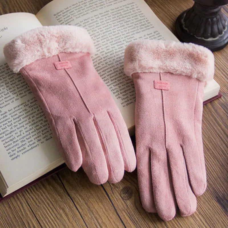 Warm Furry Winter Gloves for Women – Touchscreen Mittens, Full Finger Fit - The Little Market Shop