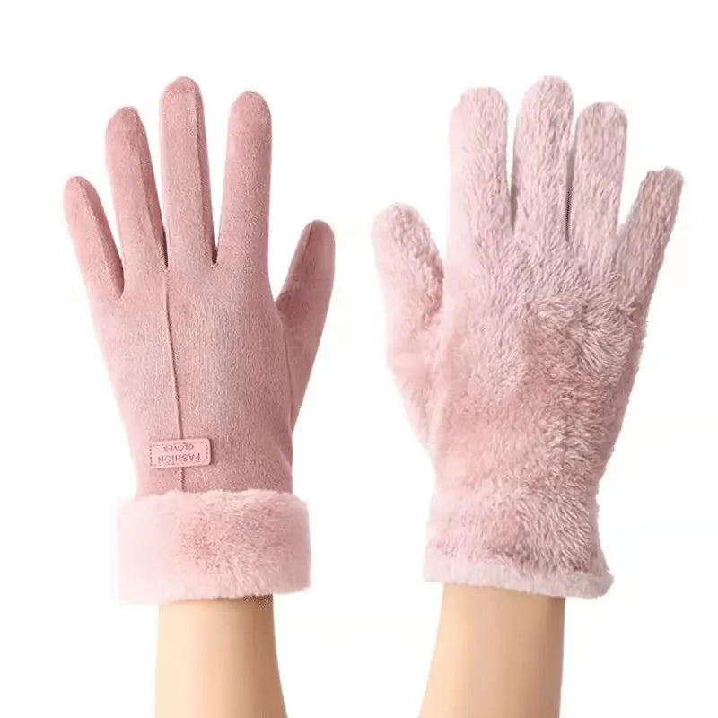 Warm Furry Winter Gloves for Women – Touchscreen Mittens, Full Finger Fit - The Little Market Shop