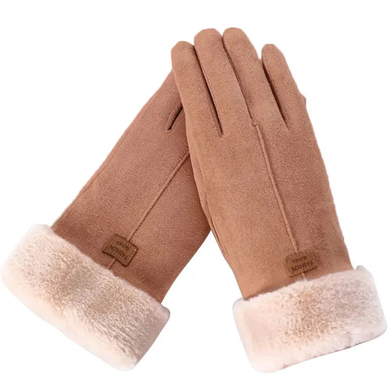 Warm Furry Winter Gloves for Women – Touchscreen Mittens, Full Finger Fit - The Little Market Shop
