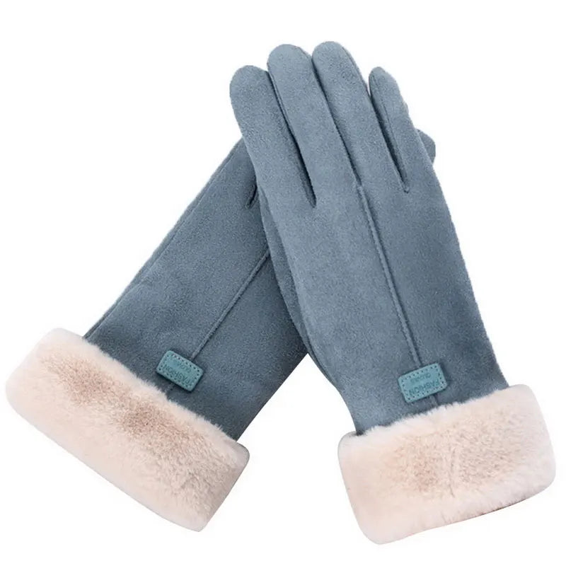Warm Furry Winter Gloves for Women – Touchscreen Mittens, Full Finger Fit - The Little Market Shop