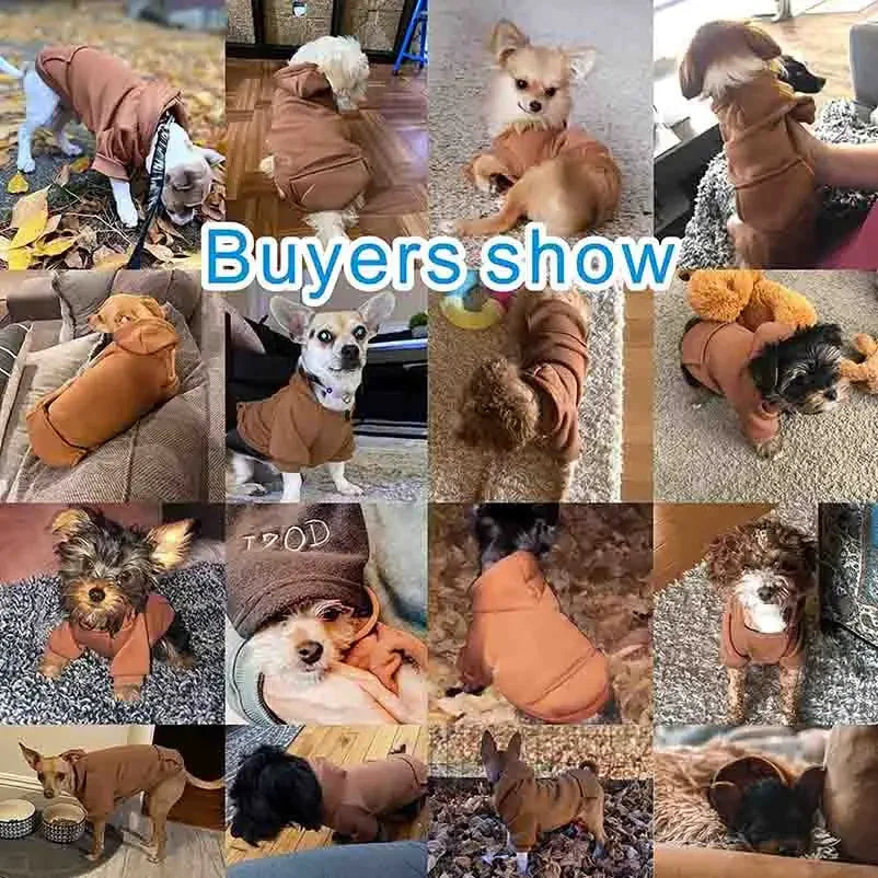Dog Winter Hooded Sweatshirt for Small and Medium Doggy Pet Coat Puppy Cat Jacket Clothes Chihuahuas French Bulldog Costume - The Little Market Shop