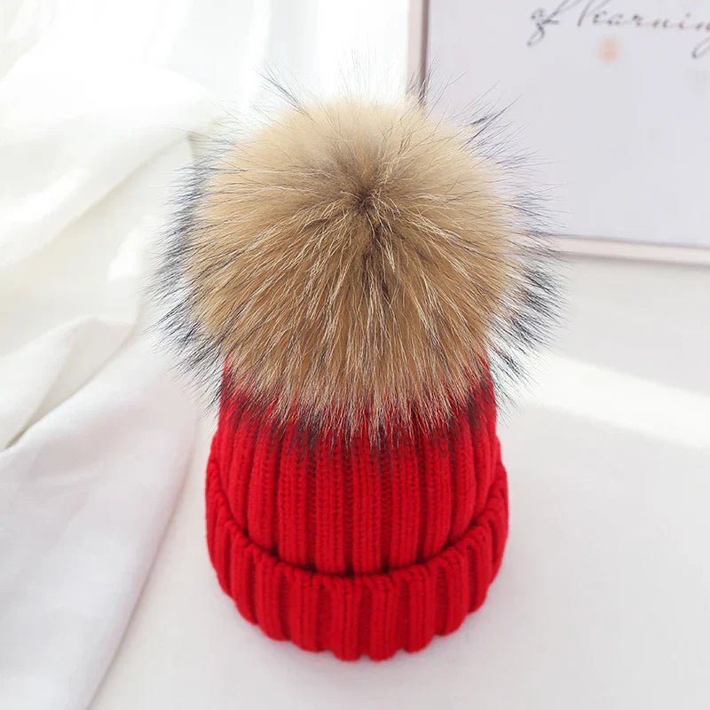 Warm Knitted Pom Pom Beanie – Stylish Winter Hat for Women & Girls - The Little Market Shop