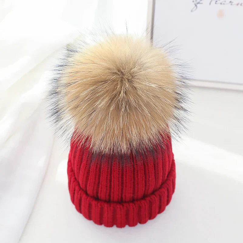 Warm Knitted Pom Pom Beanie – Stylish Winter Hat for Women & Girls - The Little Market Shop