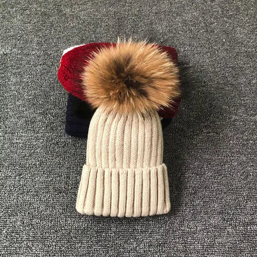 Warm Knitted Pom Pom Beanie – Stylish Winter Hat for Women & Girls - The Little Market Shop