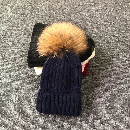 Warm Knitted Pom Pom Beanie – Stylish Winter Hat for Women & Girls - The Little Market Shop