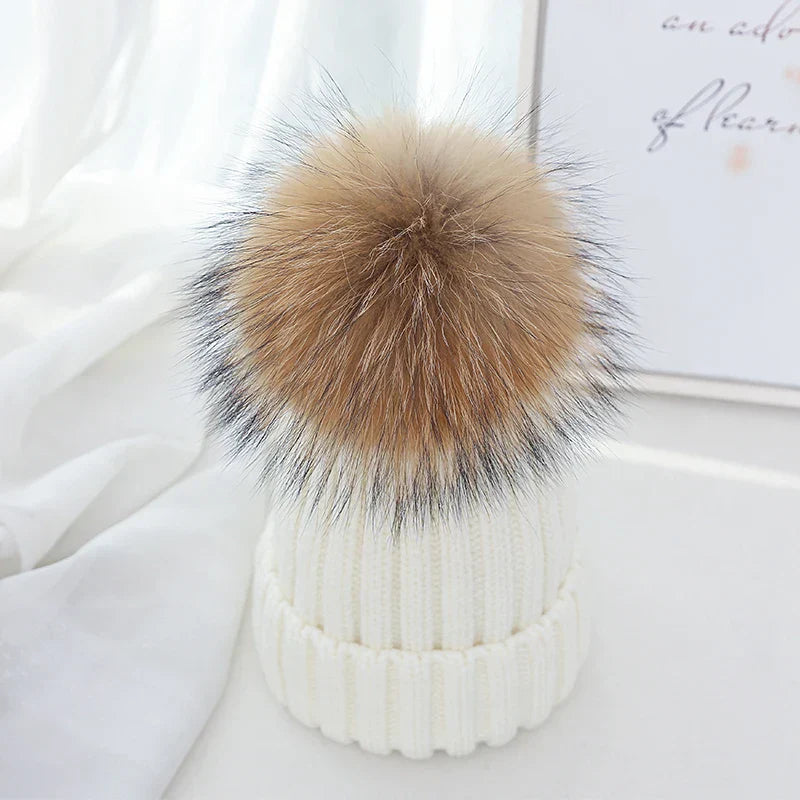 Warm Knitted Pom Pom Beanie – Stylish Winter Hat for Women & Girls - The Little Market Shop