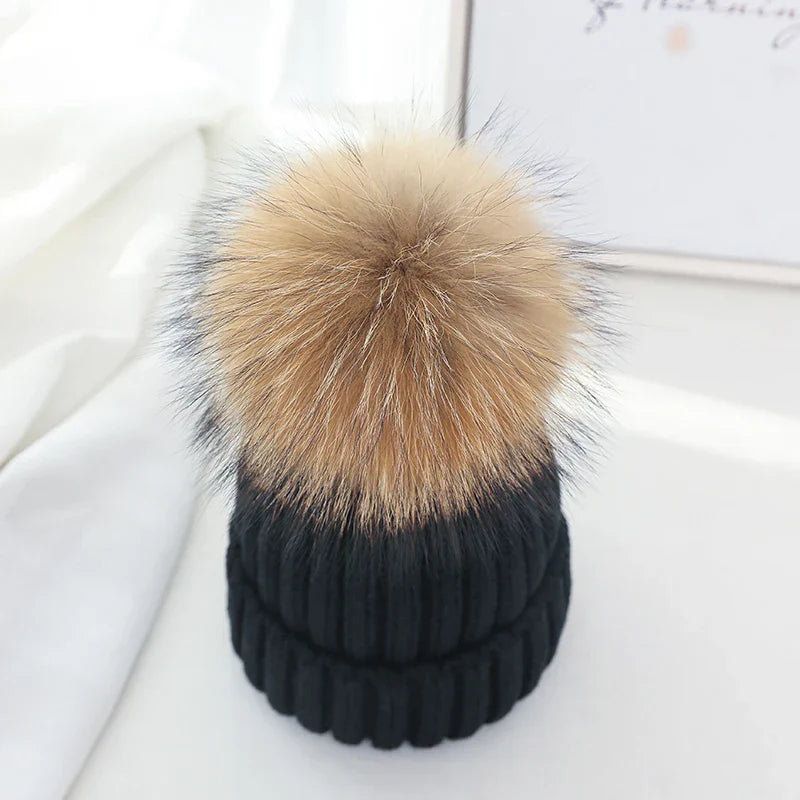 Warm Knitted Pom Pom Beanie – Stylish Winter Hat for Women & Girls - The Little Market Shop
