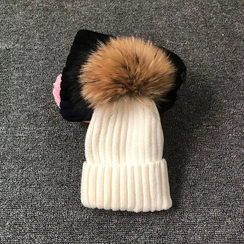 Warm Knitted Pom Pom Beanie – Stylish Winter Hat for Women & Girls - The Little Market Shop