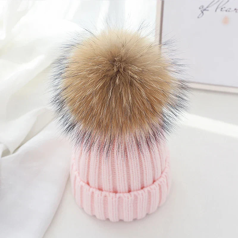 Warm Knitted Pom Pom Beanie – Stylish Winter Hat for Women & Girls - The Little Market Shop