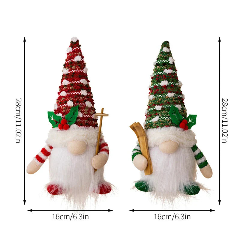 Whimsical LED Ski Gnome - Christmas Sled Elf Decoration for 2024 - The Little Market Shop